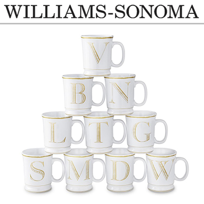 [해외][윌리엄 소노마] Gold Monogram Mugs (19종 중 선택) (4pcs)